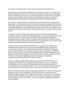 Climate Change: A Call to Action Essay