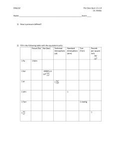 ENG232 Pressure Unit Conversion Quiz Dr. Minke