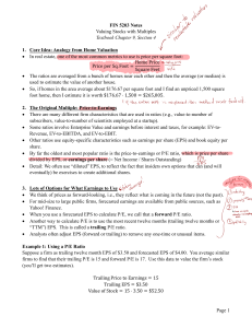 Valuing Stocks with Multiples: P/E & EV Ratios