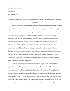 Economic Crisis and the Rise of Authoritarianism