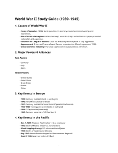 World War II Study Guide (1939-1945)