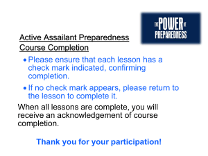 Active Assailant Preparedness Course Completion
