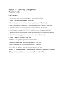 Marketing Management Practice Test Questions