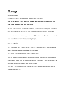 Homage by Nadine Gordimer: Literary Excerpt Analysis