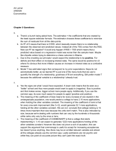 Econometrics Chapter 2 & 3 Questions Answers
