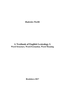 English Lexicology Textbook Word Formation