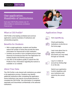 CSS Profile Application Guide and Financial Aid Instructions