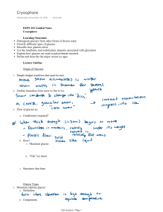 EEPS 101 Cryosphere Guided Notes: Glaciers & Ice Ages