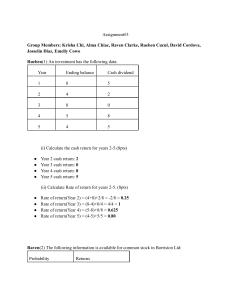 Investment Analysis Assignment: Returns, Risk, and Portfolio Calculations