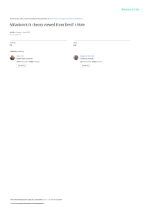 Milankovitch Theory & Devil's Hole: A Nature Article