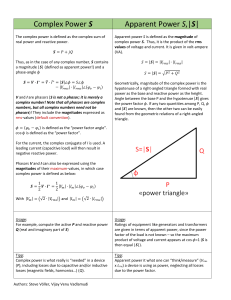 Complex Power Analysis Lecture Notes