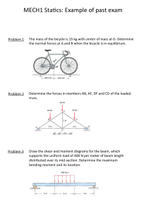 MECH1 Statics Past Exam: Engineering Problems