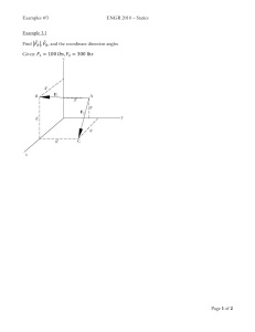 Statics Examples: Resultant Force Vectors and Direction Angles