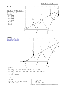 CE101 Engineering Mechanics Truss Reactions Problem #207