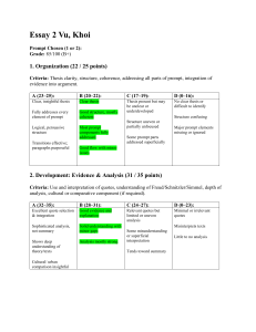 Essay 2 Grading Rubric: Vu, Khoi (B+)