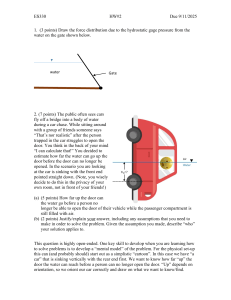 ES330 Fluid Mechanics Homework 2: Hydrostatic Forces