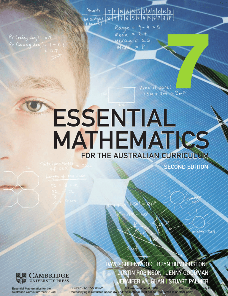 Essential Mathematics for the Australian Curriculum Year 7 2ed