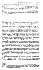 Acculturation of Young Mexican American Women