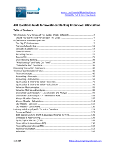 Investment Banking Interview Guide: 400 Questions & Answers 2025