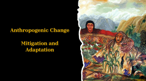 Anthropogenic Change: Mitigation and Adaptation