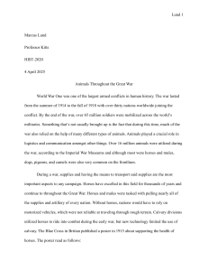 Animals in World War I