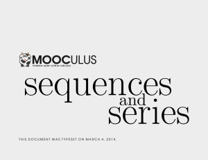MOOCULUS: Sequences and Series Calculus Textbook