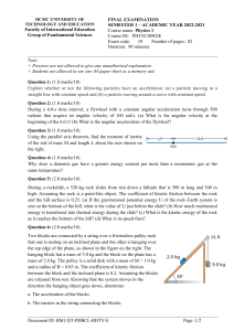Physics 1 Final Exam Questions