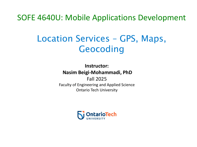 Mobile App Development: GPS, Maps, Geocoding