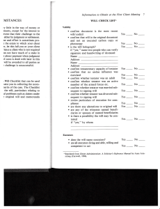 Will Validity Checklist for Estate Administration
