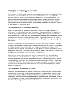 Impact of Technology on Education