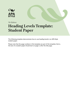 APA 7th Edition Heading Levels Template for Student Papers