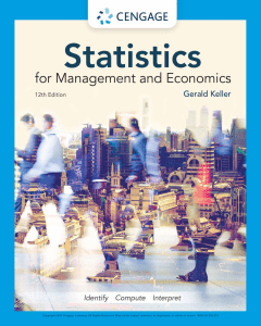 Statistics for Management and Economics 12th Ed Keller