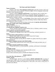 Stylistics: Nature, Goals, and Examples