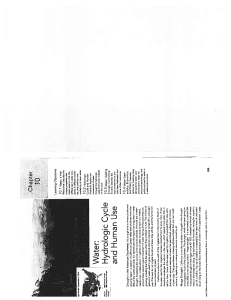 Water: Hydrologic Cycle and Human Use - Chapter 10