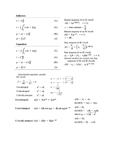 Electrical Circuits: Inductors, Capacitors, RL/RC/RLC Formulas