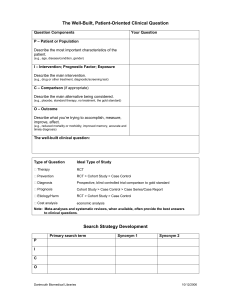Well-Built Clinical Question Guide PICO Method