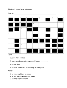 AW/AU Sounds Worksheet: Phonics Crossword & Word Search