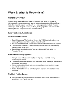 Week 2: What is Modernism? - Art History Overview