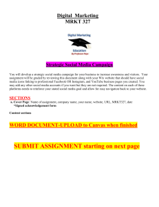 Digital Marketing MRKT 327 Social Media Campaign Assignment