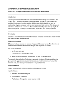 Core Concepts in University Mathematics
