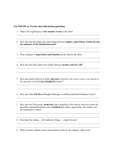 You Will Die at Twenty Class Discussion Questions