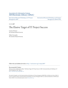 The Elusive Target of IT Project Success: Research Paper