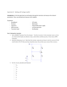 BJT Voltage Amplifier Lab Manual