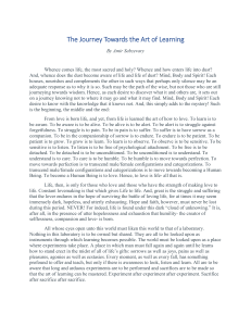 The Art of Learning: A Philosophical Journey