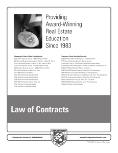 Law of Contracts: Texas Real Estate Education