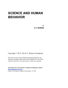 Science and Human Behavior by B.F. Skinner