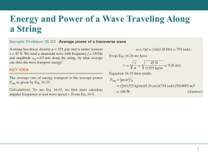 Energy and Power of a Wave