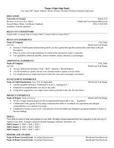 University of Georgia Resume Template and Writing Guide