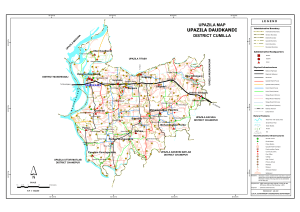 Mapa de Upazila Daudkandi - Distrito Cumilla, Bangladesh