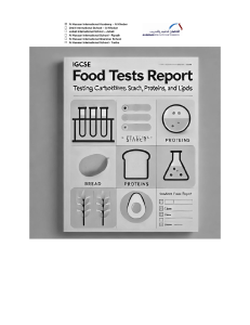 IGCSE Food Tests Report: Carbohydrates, Starch, Proteins, Lipids